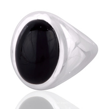 Schwarz Onyx Edelstein 925 Solid Silber Ring Schmuck